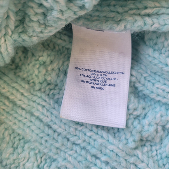 Lands’ End Women’s Light Blue Preppy Cable Knit Sweater Long Sleeve Size L 14/16 - Picture 9 of 11